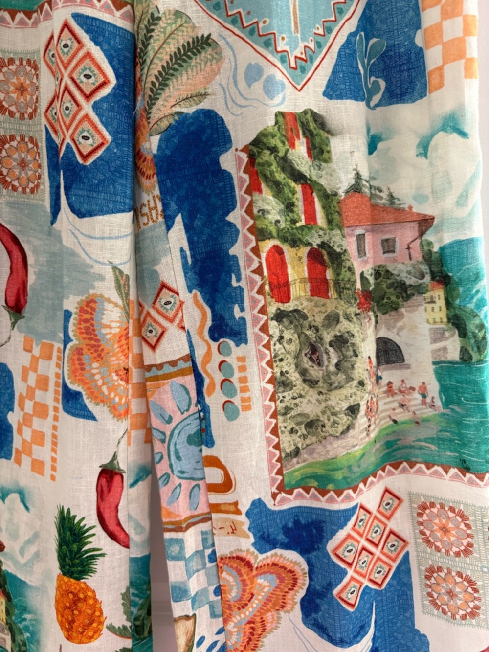 Tropical Print Wide Leg Pants - Multicolor - Picture 8 of 8